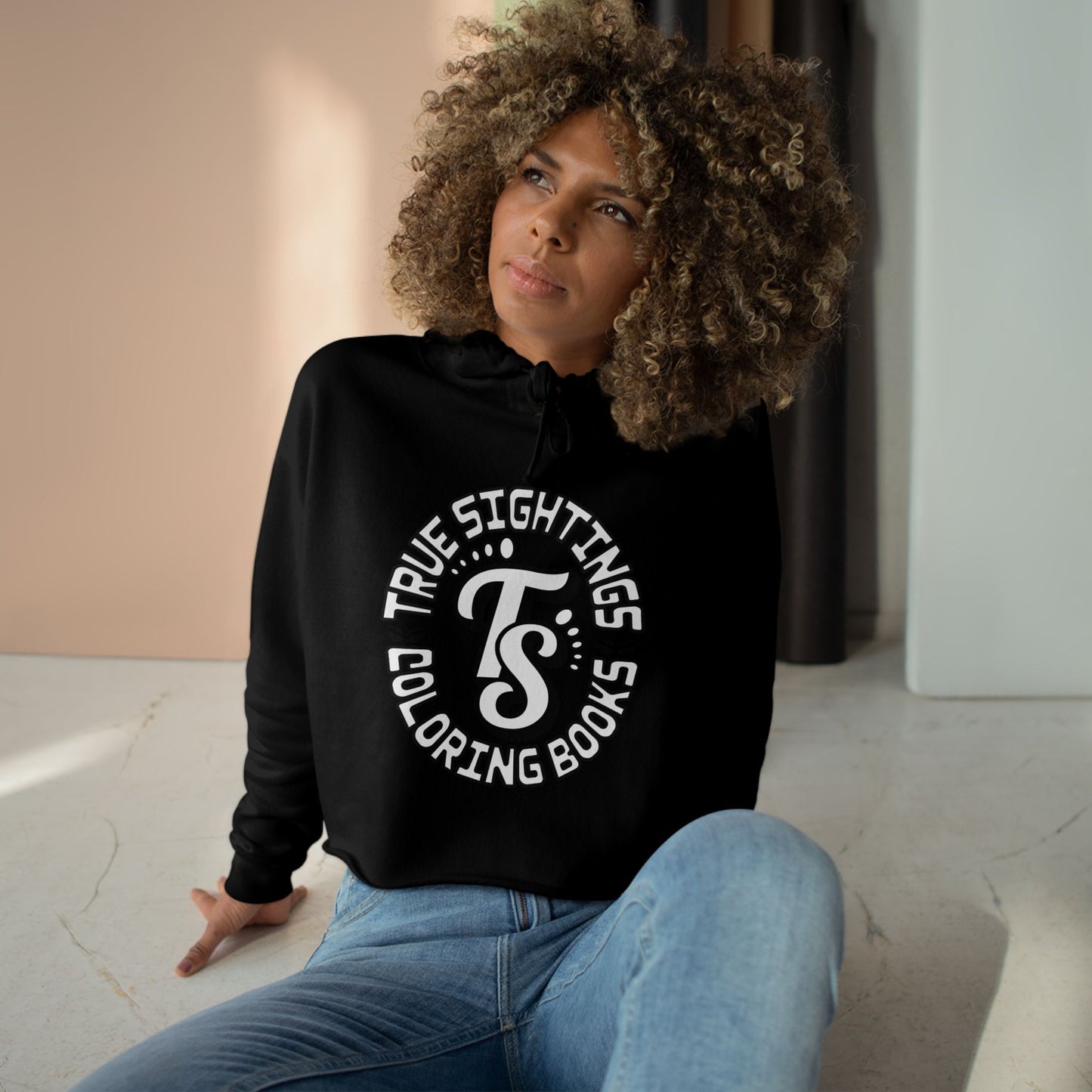 True Sightings Crop Hoodie – Fun & Quirky Sweatshirt for Coloring Book Lovers
