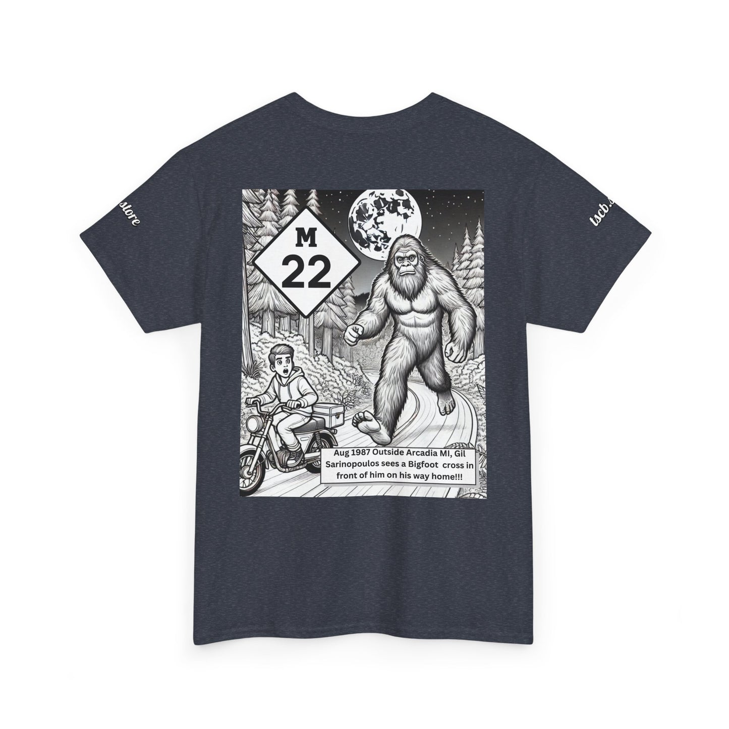 True Sightings Unisex Heavy Cotton Tee - Bigfoot Coloring Book Design