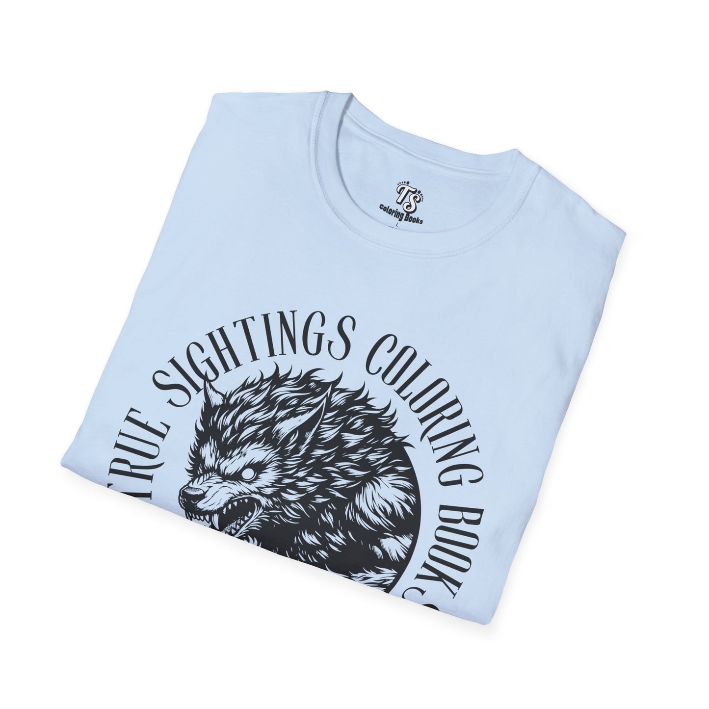 Michigan Dogman Unisex Softstyle T-Shirt - True Sightings Coloring Book Design