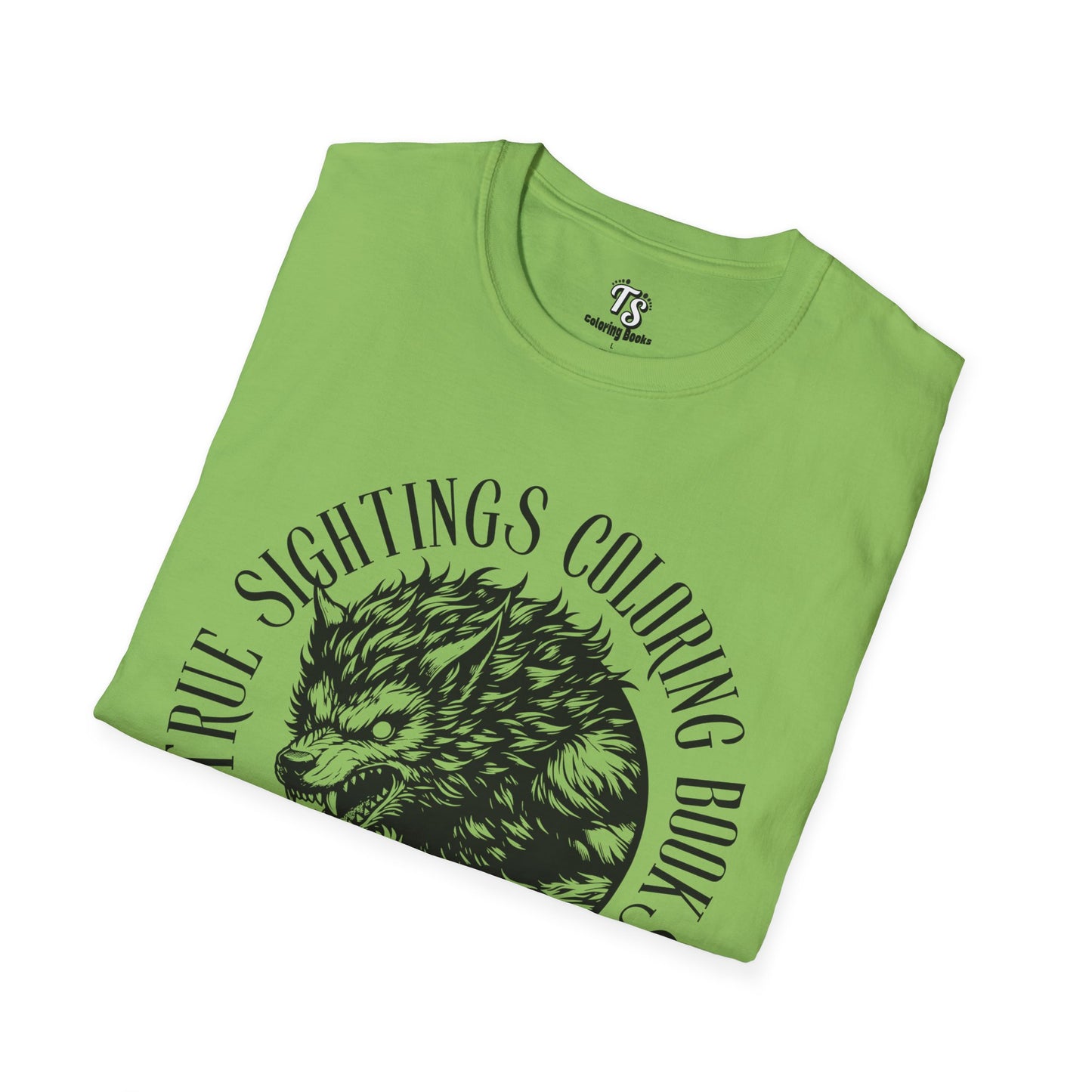 Michigan Dogman Unisex Softstyle T-Shirt - True Sightings Coloring Book Design