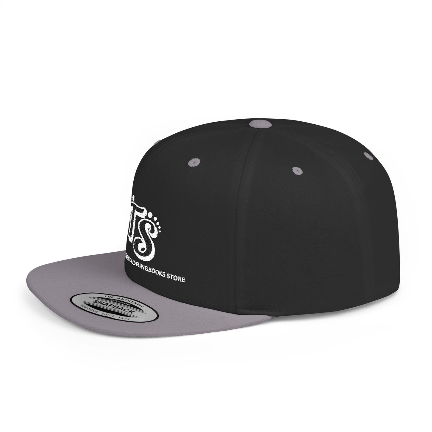 True Sightings Logo Embroiderey Flat Bill Snapback Hat - Trendy Cap for Casual Outings