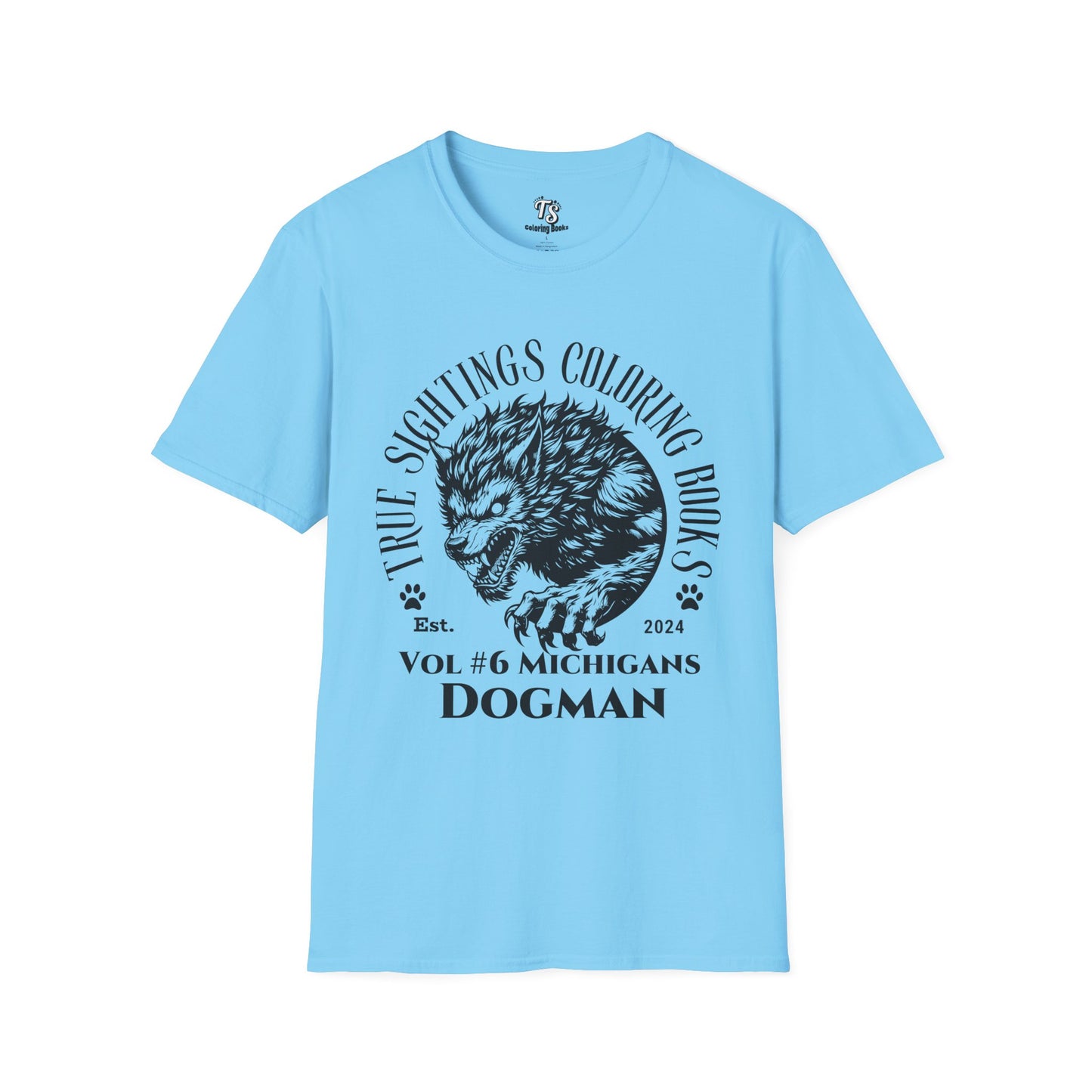 Michigan Dogman Unisex Softstyle T-Shirt - True Sightings Coloring Book Design