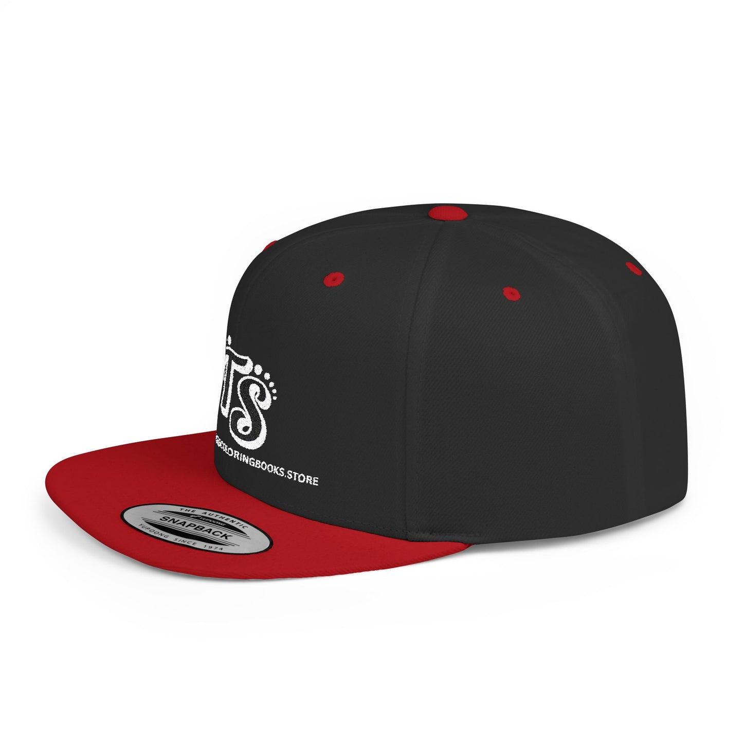 True Sightings Logo Embroiderey Flat Bill Snapback Hat - Trendy Cap for Casual Outings