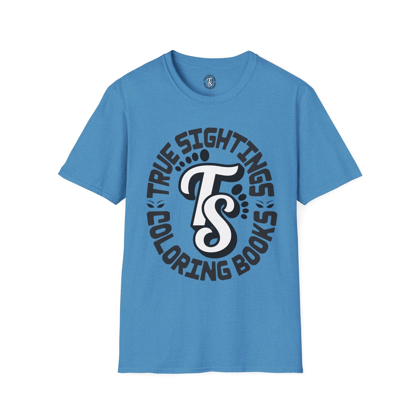 Unisex Softstyle T-Shirt - True Sightings Coloring Books Design with Bigfoot Art