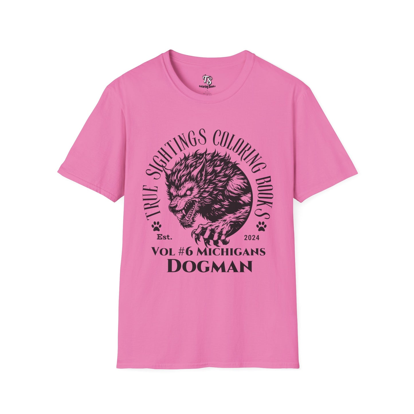 Michigan Dogman Unisex Softstyle T-Shirt - True Sightings Coloring Book Design