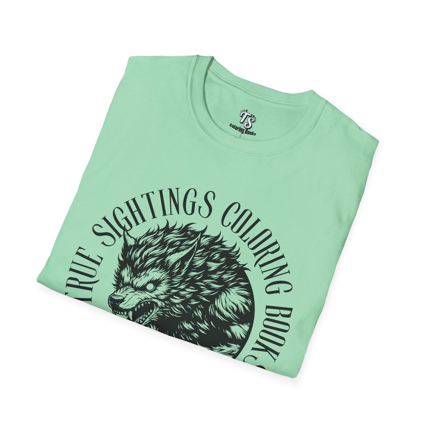 Michigan Dogman Unisex Softstyle T-Shirt - True Sightings Coloring Book Design
