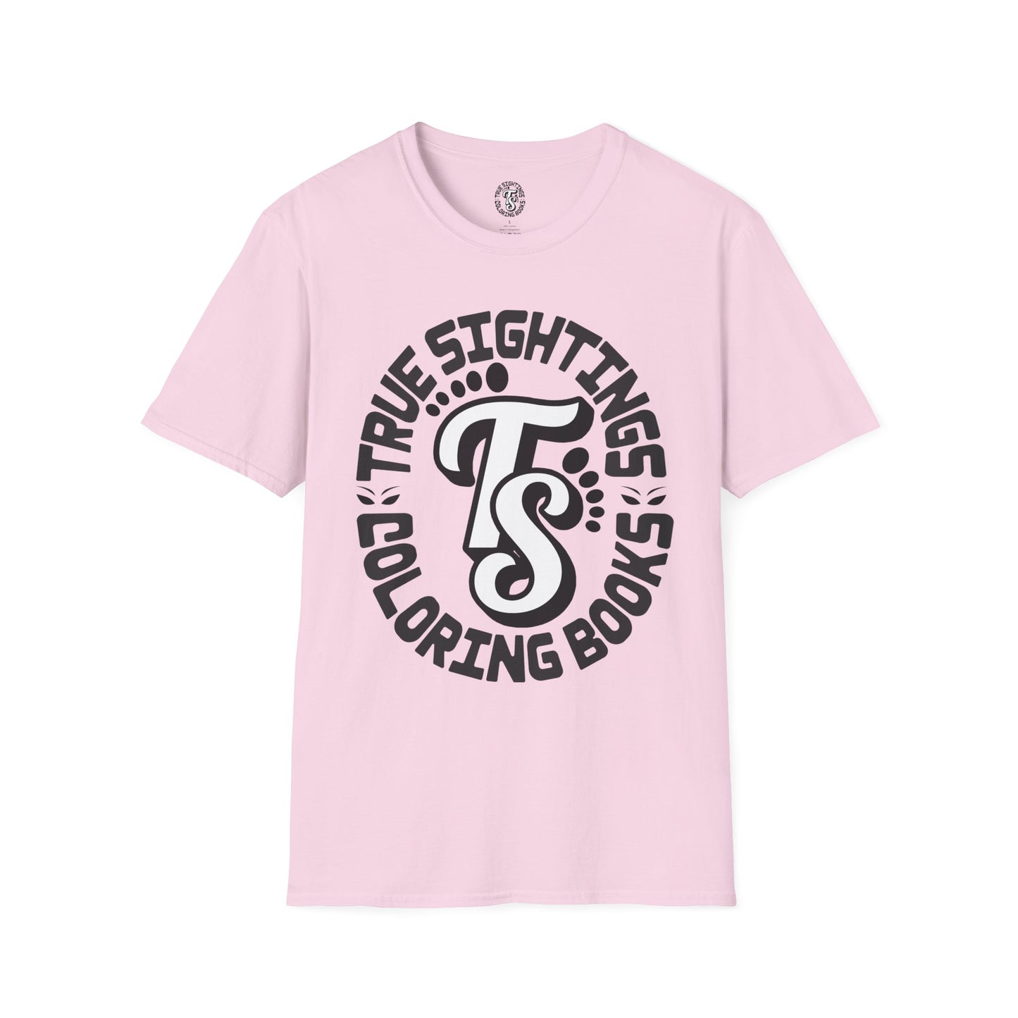 Unisex Softstyle T-Shirt - True Sightings Coloring Books Design with Bigfoot Art