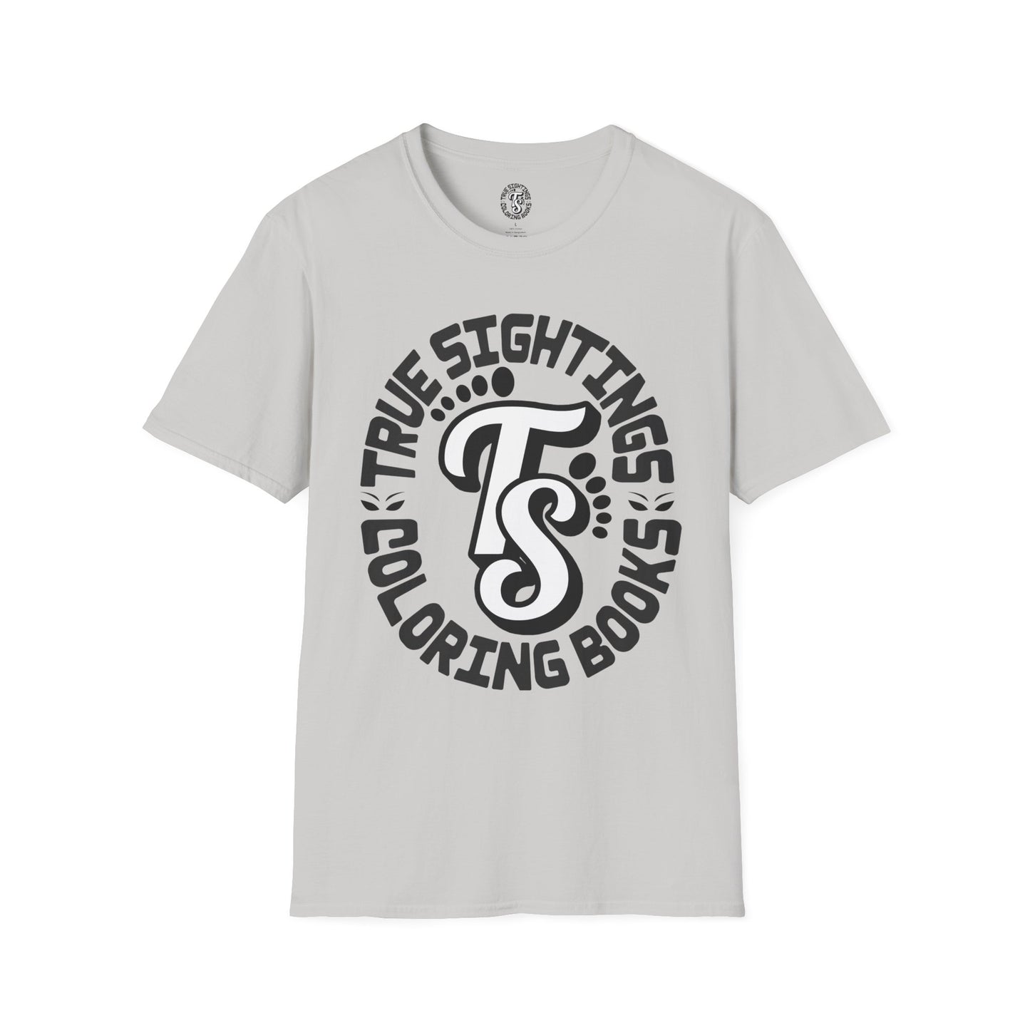 Unisex Softstyle T-Shirt - True Sightings Coloring Books Design with Bigfoot Art