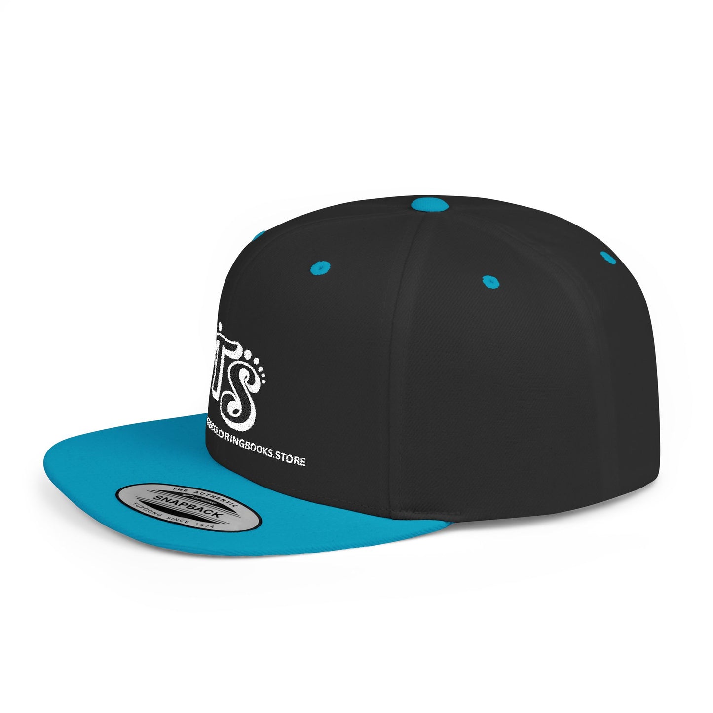 True Sightings Logo Embroiderey Flat Bill Snapback Hat - Trendy Cap for Casual Outings