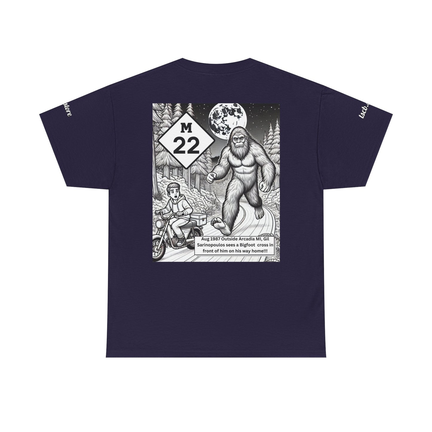 True Sightings Unisex Heavy Cotton Tee - Bigfoot Coloring Book Design