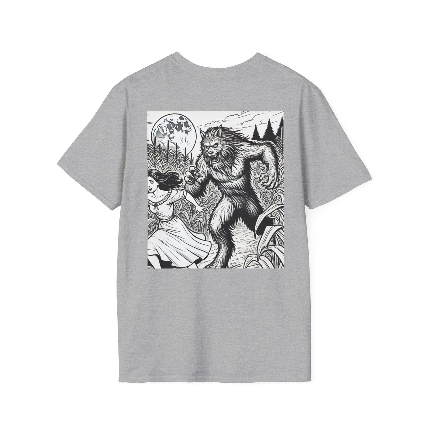 Unisex Softstyle T-Shirt - True Sightings Coloring Books Design with Bigfoot Art