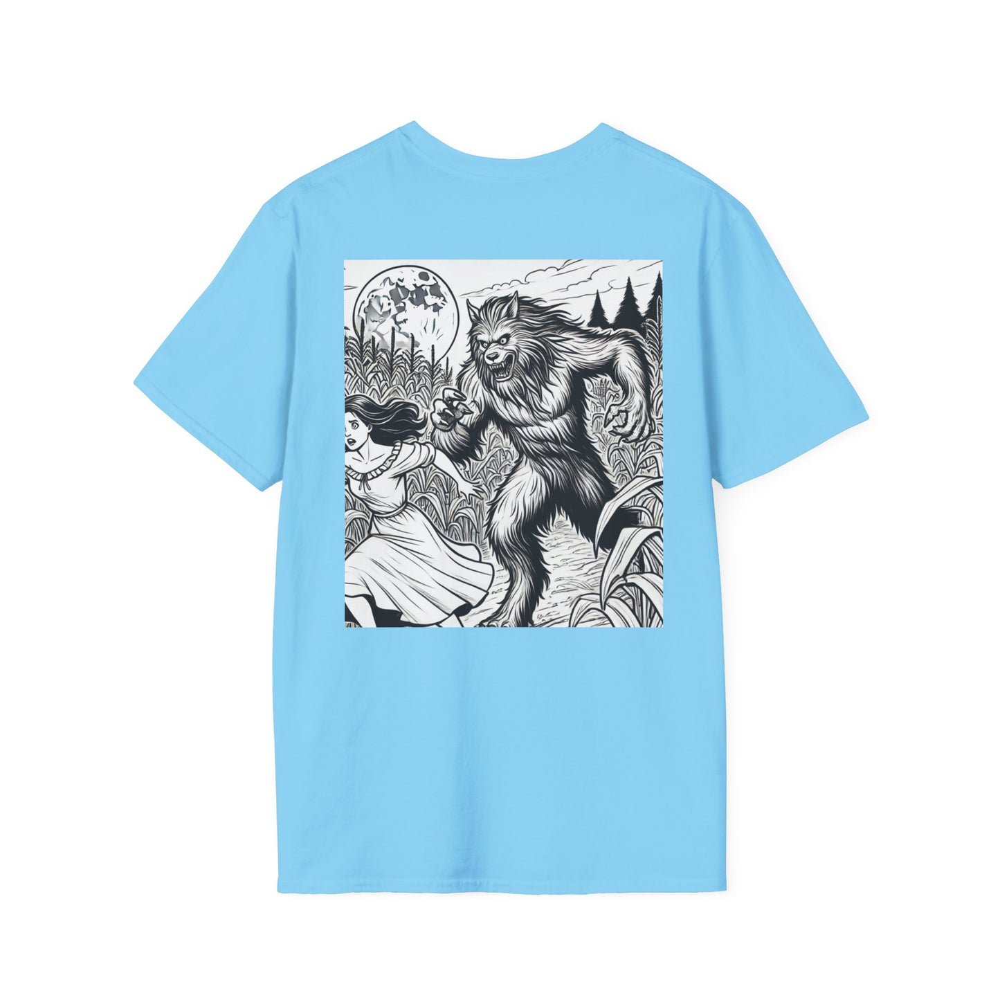 Unisex Softstyle T-Shirt - True Sightings Coloring Books Design with Bigfoot Art