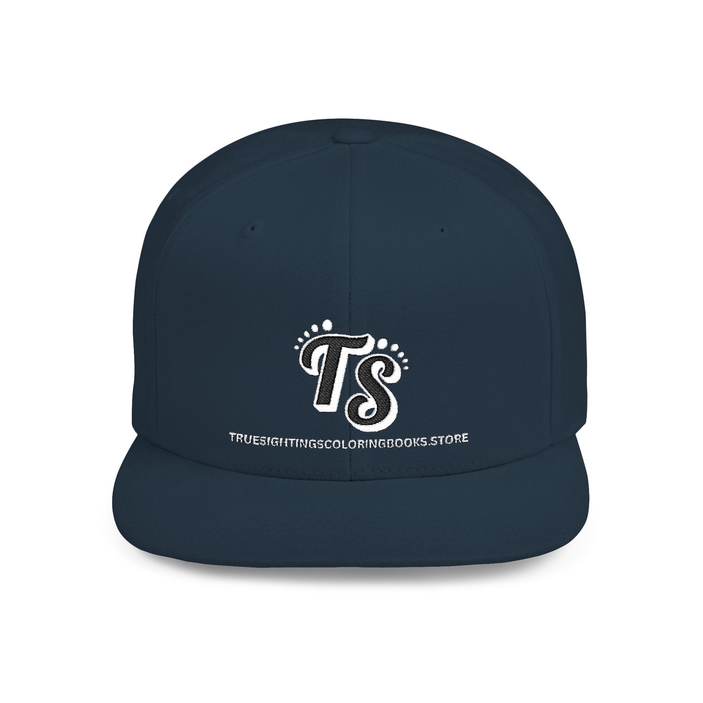 True Sightings Logo Embroiderey Flat Bill Snapback Hat - Trendy Cap for Casual Outings