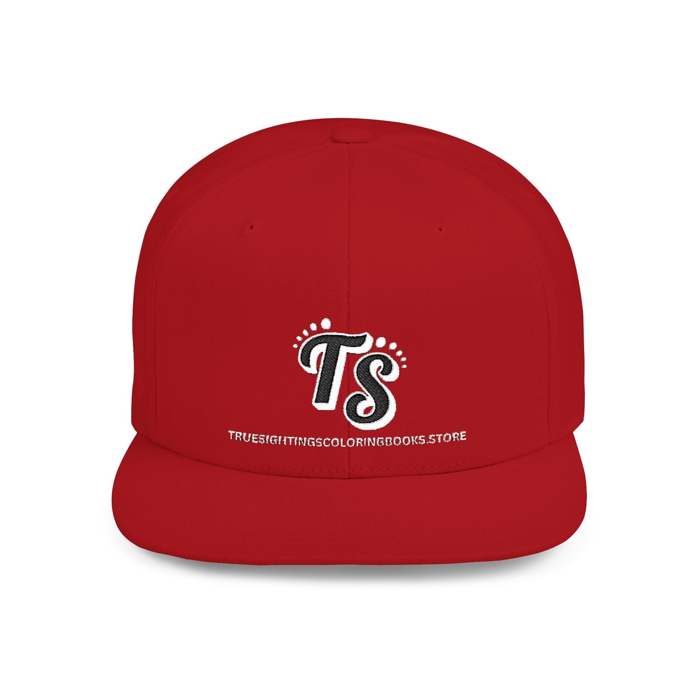 True Sightings Logo Embroiderey Flat Bill Snapback Hat - Trendy Cap for Casual Outings