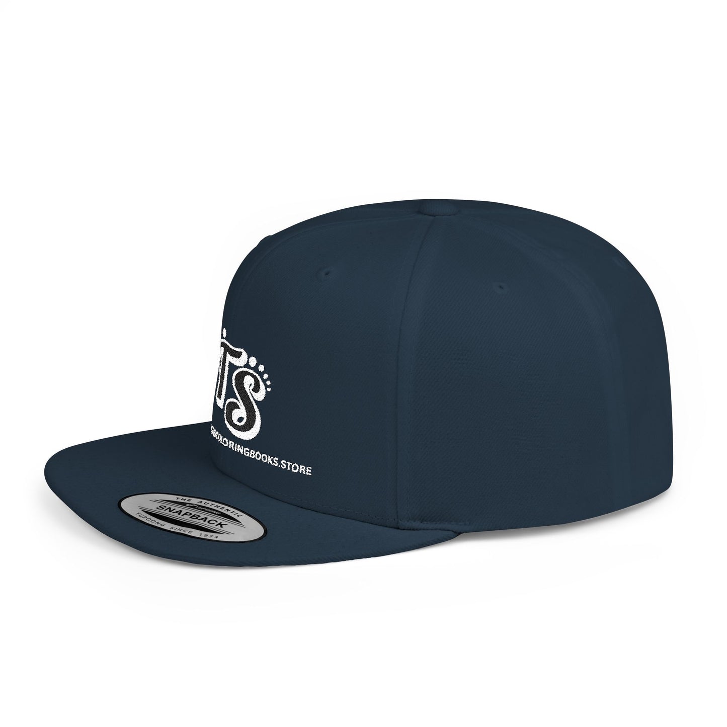 True Sightings Logo Embroiderey Flat Bill Snapback Hat - Trendy Cap for Casual Outings