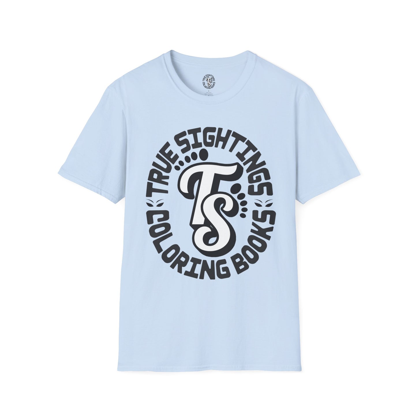 Unisex Softstyle T-Shirt - True Sightings Coloring Books Design with Bigfoot Art