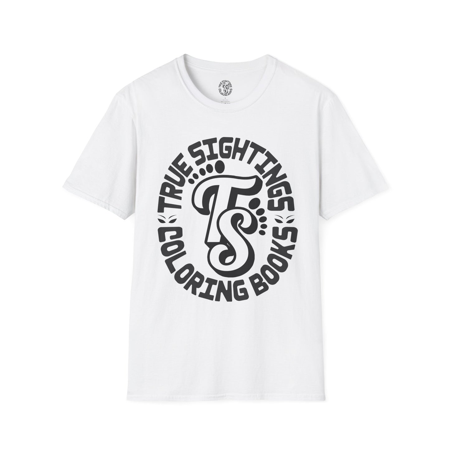 Unisex Softstyle T-Shirt - True Sightings Coloring Books Design with Bigfoot Art