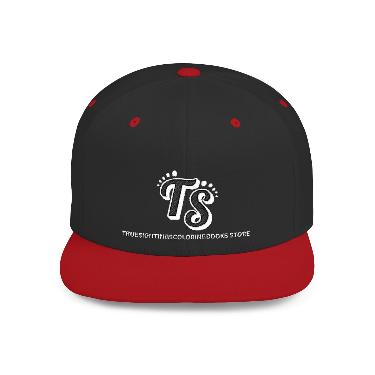True Sightings Logo Embroiderey Flat Bill Snapback Hat - Trendy Cap for Casual Outings