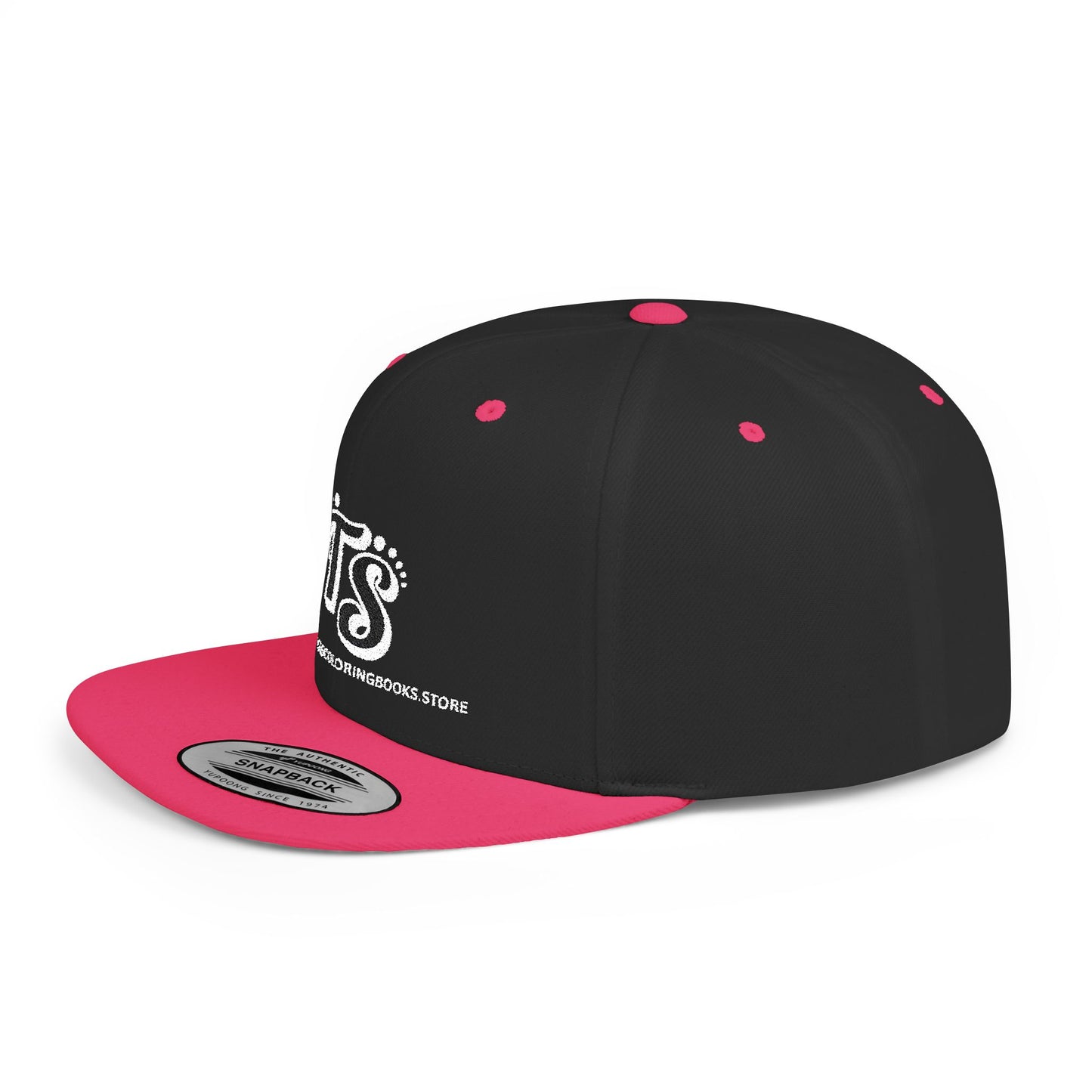 True Sightings Logo Embroiderey Flat Bill Snapback Hat - Trendy Cap for Casual Outings