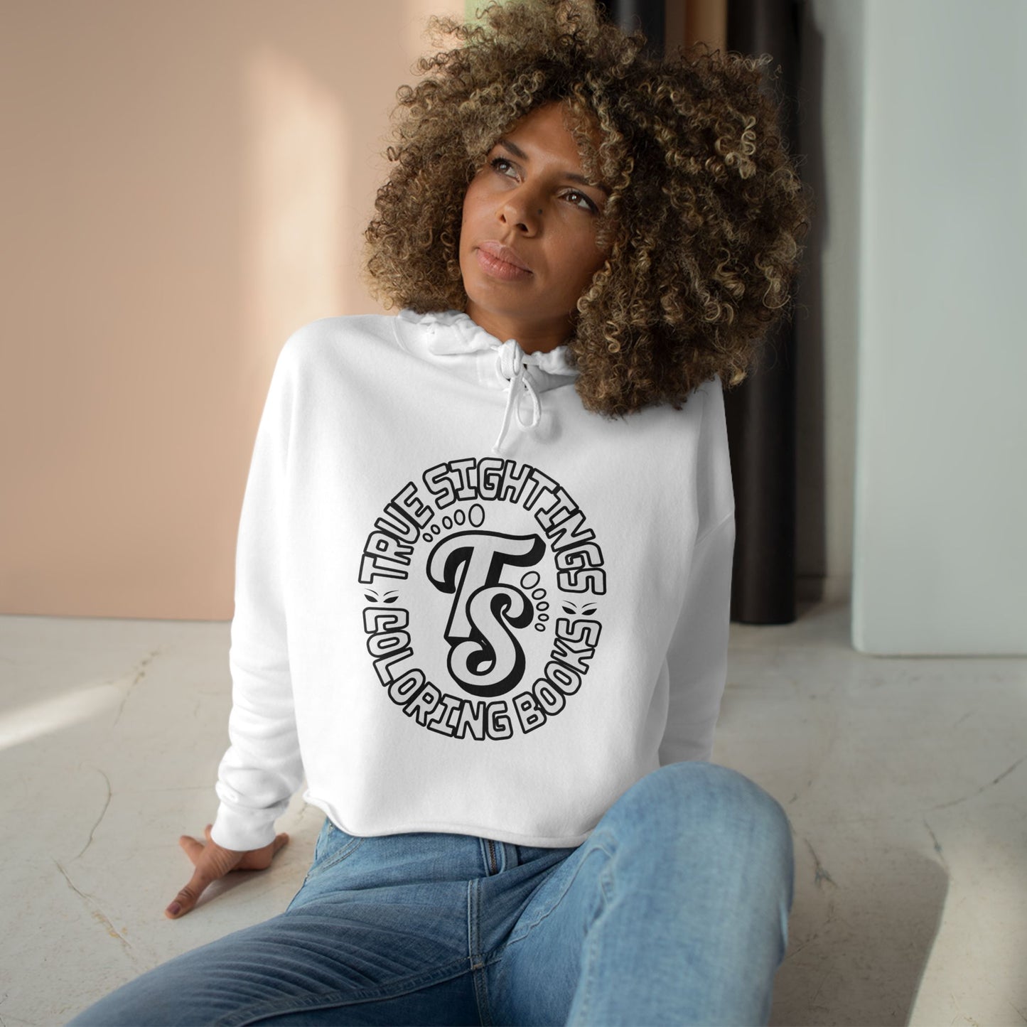 True Sightings Crop Hoodie – Fun & Quirky Sweatshirt for Coloring Book Lovers