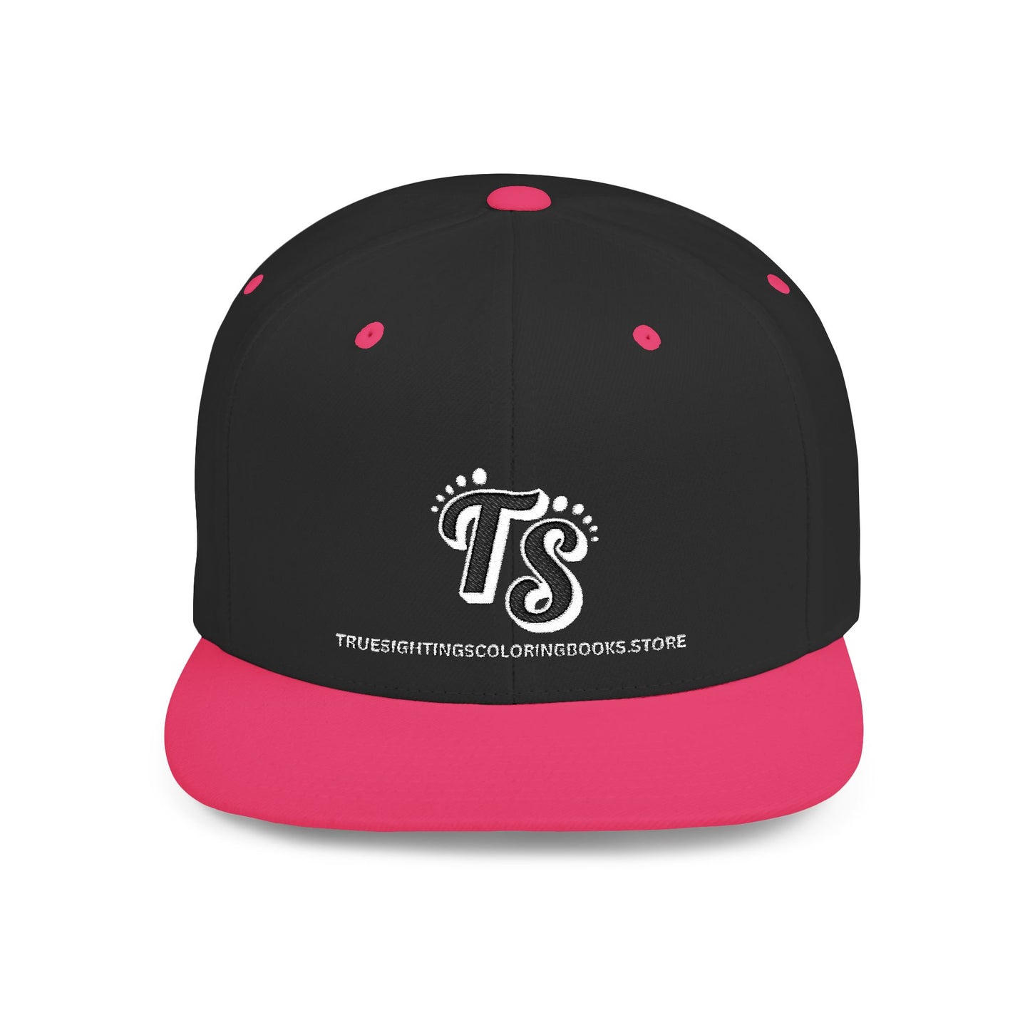 True Sightings Logo Embroiderey Flat Bill Snapback Hat - Trendy Cap for Casual Outings