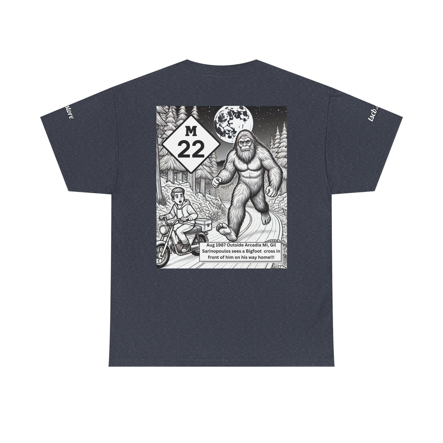 True Sightings Unisex Heavy Cotton Tee - Bigfoot Coloring Book Design