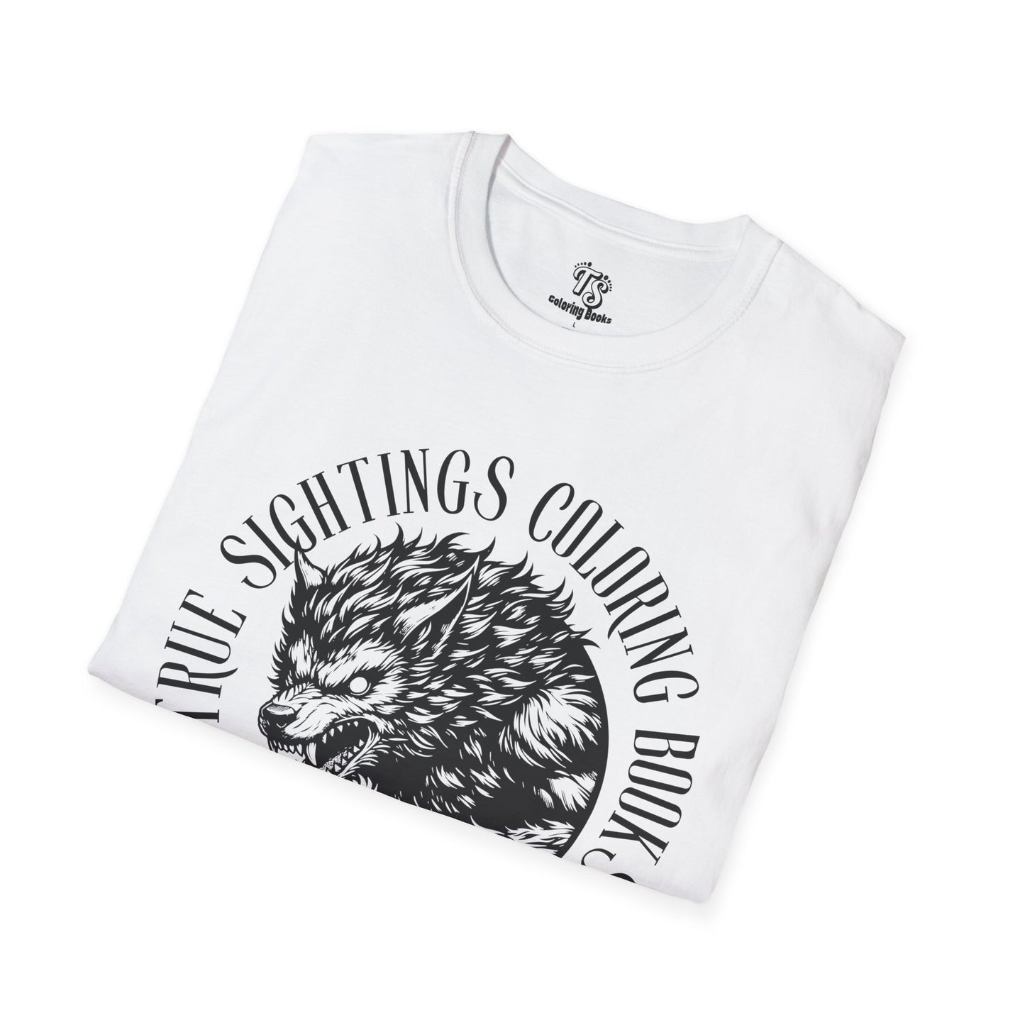 Michigan Dogman Unisex Softstyle T-Shirt - True Sightings Coloring Book Design