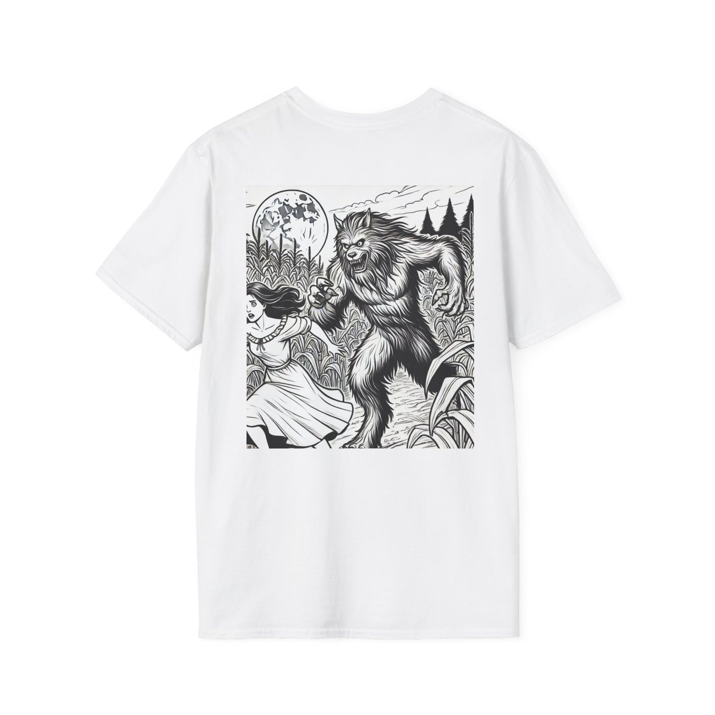 Unisex Softstyle T-Shirt - True Sightings Coloring Books Design with Bigfoot Art