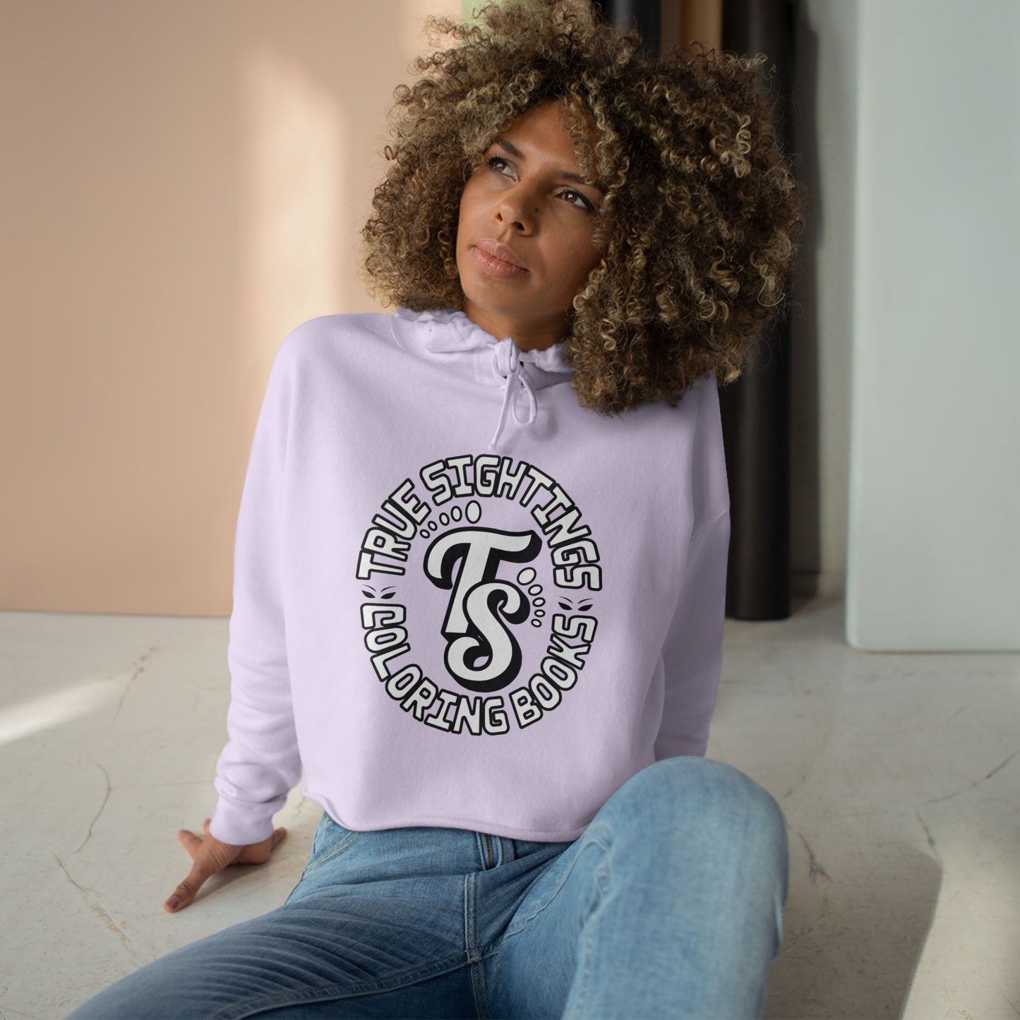 True Sightings Crop Hoodie – Fun & Quirky Sweatshirt for Coloring Book Lovers