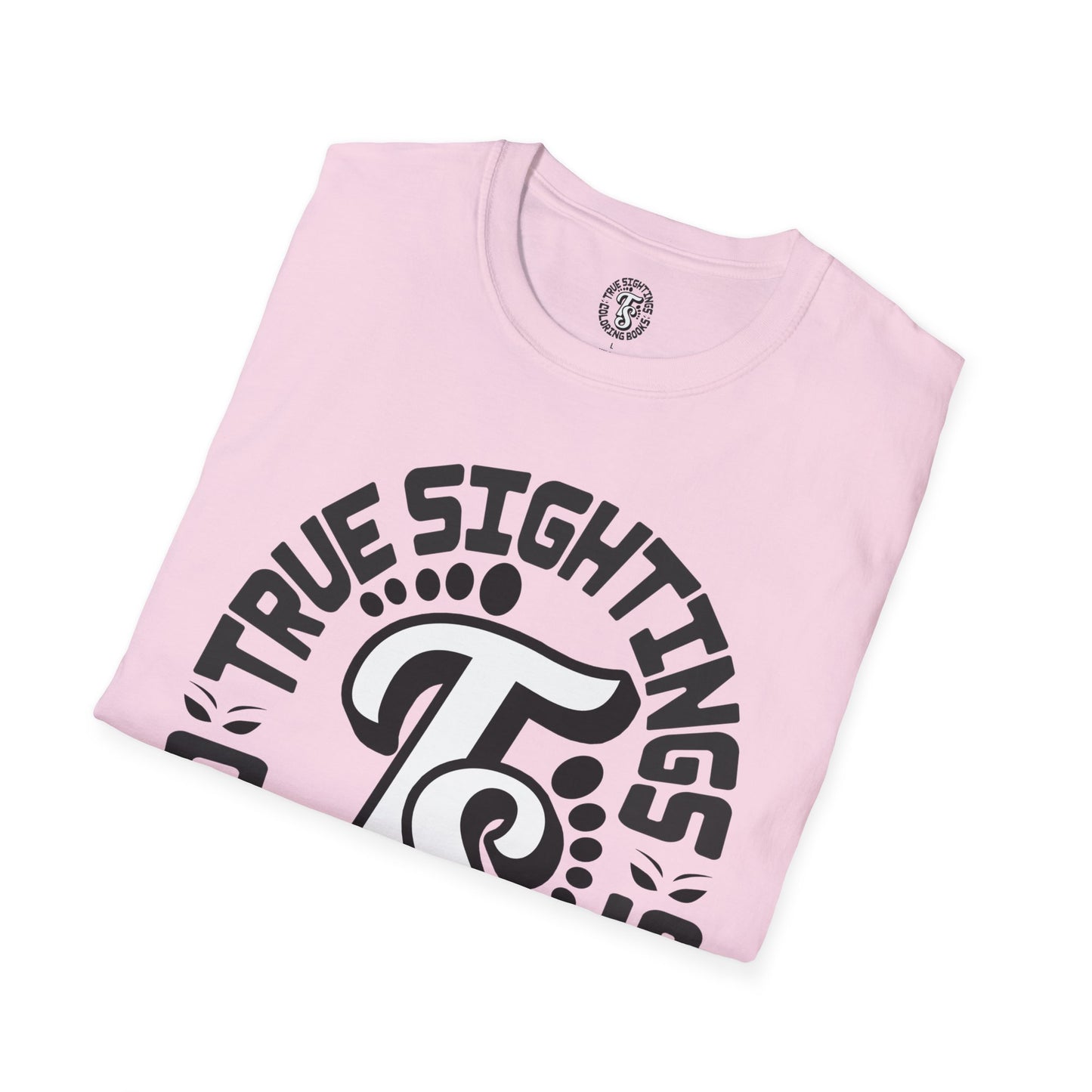 Unisex Softstyle T-Shirt - True Sightings Coloring Books Design with Bigfoot Art
