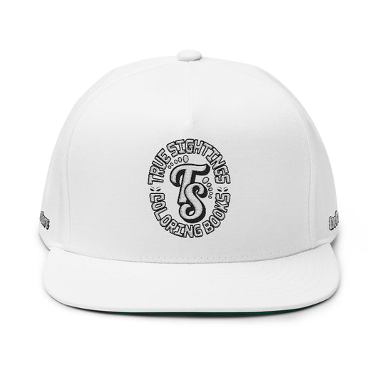 True Sightings Coloring Books Embroidered Flat Bill Cap - Trendy Streetwear Hat for Coloring Book Fans