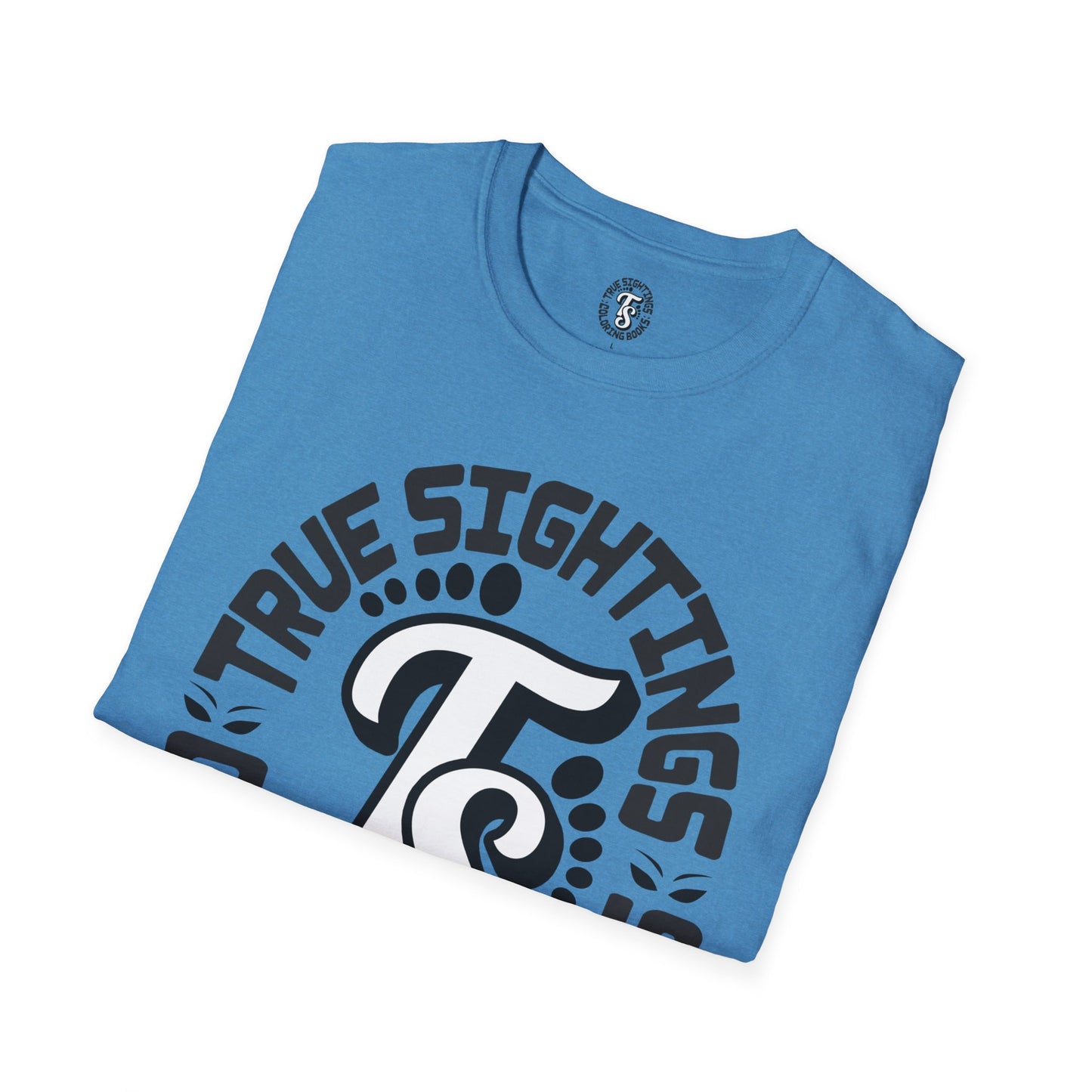 Unisex Softstyle T-Shirt - True Sightings Coloring Books Design with Bigfoot Art