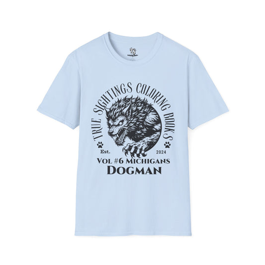 Michigan Dogman Unisex Softstyle T-Shirt - True Sightings Coloring Book Design
